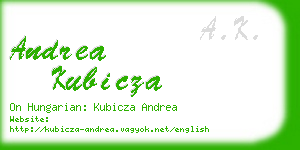 andrea kubicza business card